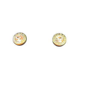 Coach Open Circle Stone Gold Metal Earring